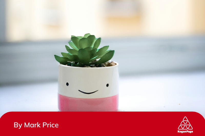 Plant point with a smile on it to represent workplace happiness