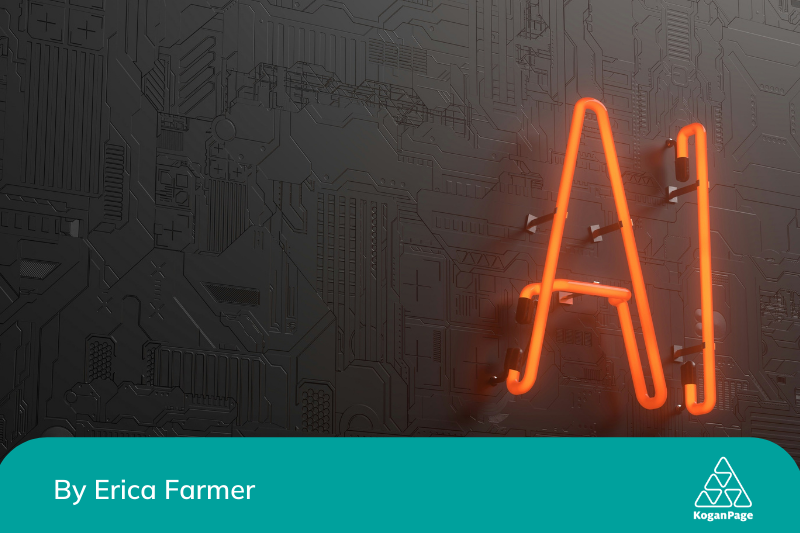 A neon sign of ‘AI’ mounted on a dark wall