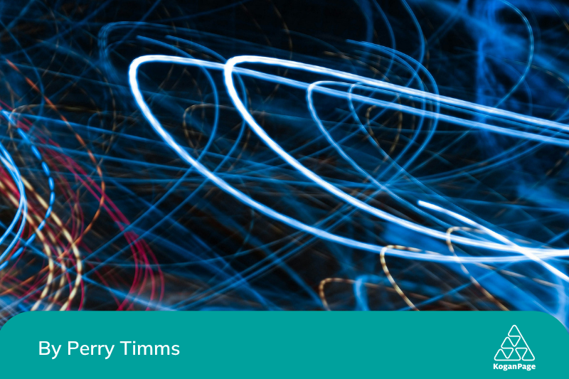 A swirl of light, some brighter than other swirls to represent operating models.