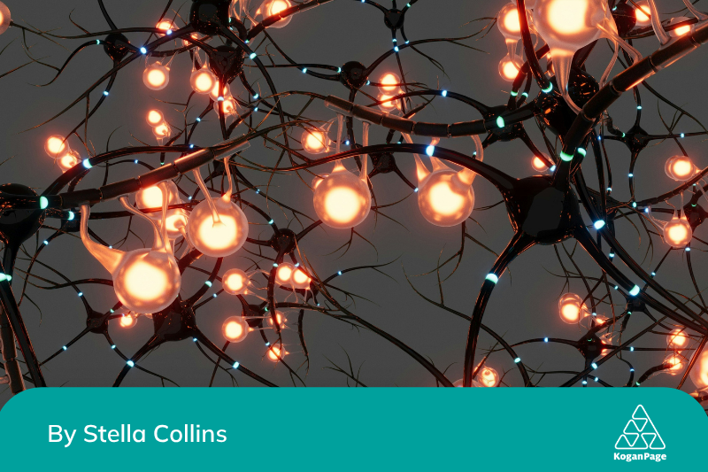 Nerve cells represented with glowing lightbulbs on a night-time-like background.